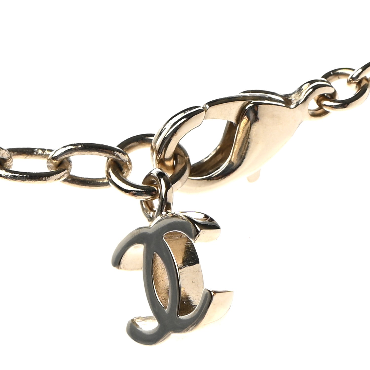 Chanel Pearl Logo Necklace Gold 5 of 7