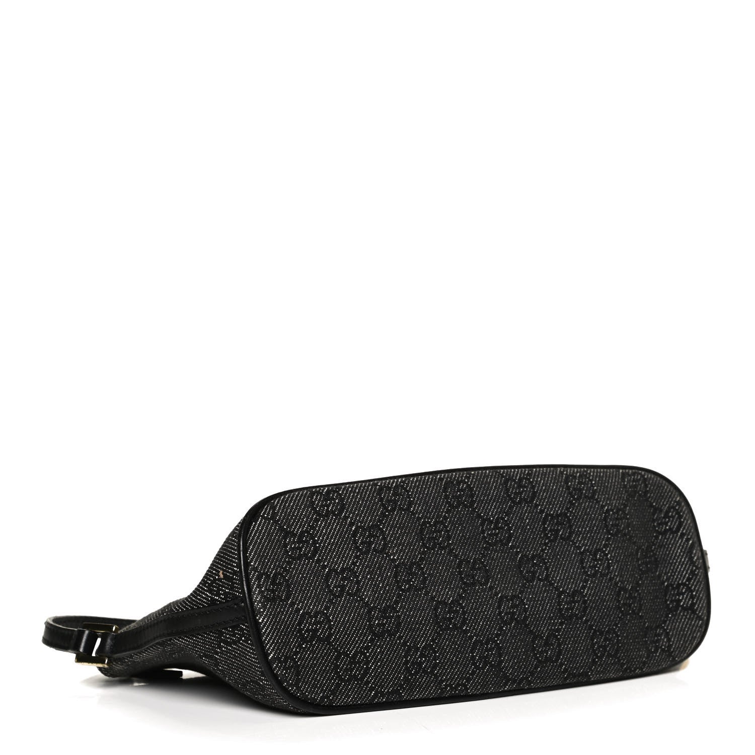 Gucci Denim Monogram Boat Pochette Black 4 of 11
