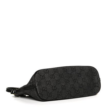 Gucci Denim Monogram Boat Pochette Black 4 of 11