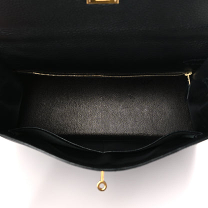 Hermes Vache Liegee Kelly Sellier 35 Black 5 of 12