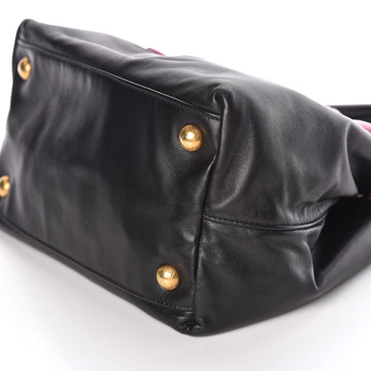 Prada Nappa Fiocco Bow Satchel Black Geranio 6 of 10