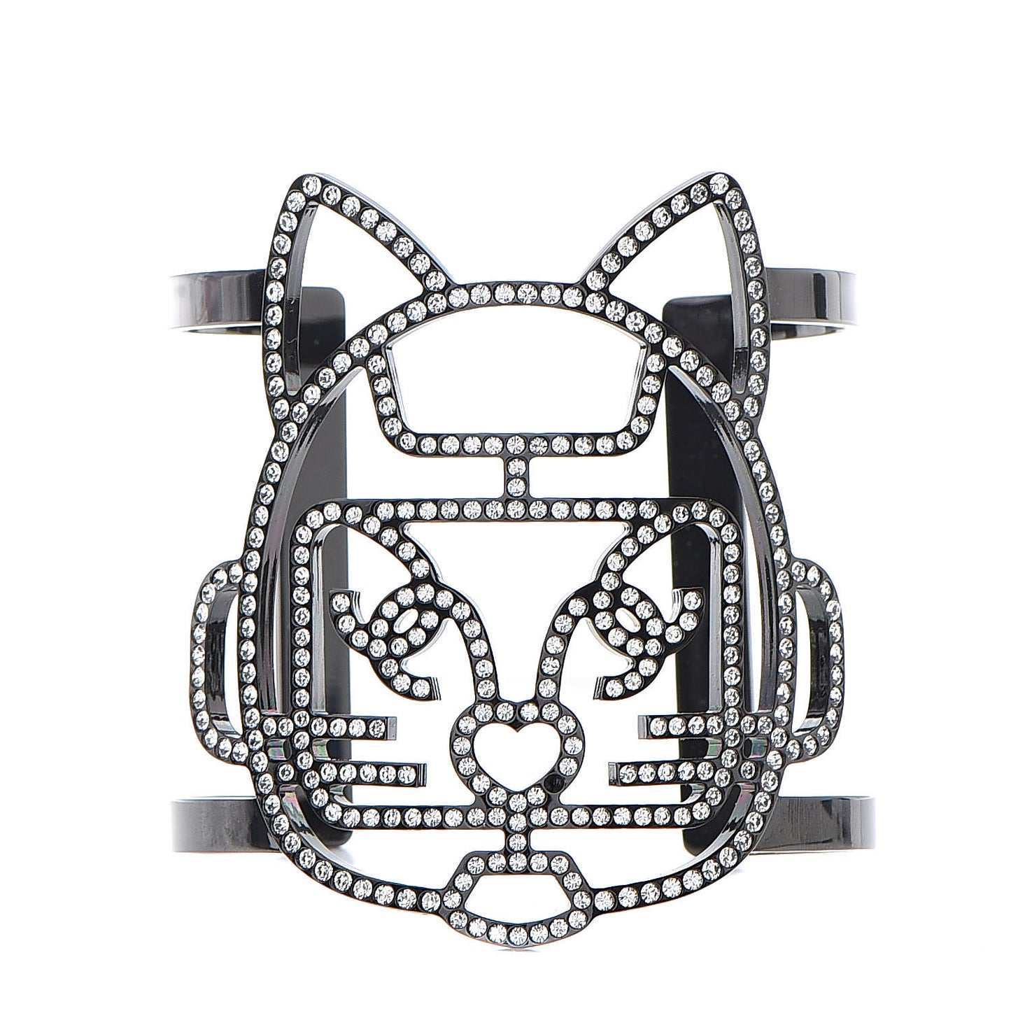 Strass Crystal CC Emoji Robot Cat Cuff