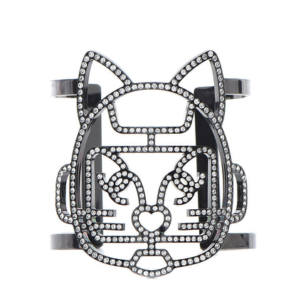 Chanel Strass Crystal CC Emoji Robot Cat Cuff 1 of 6