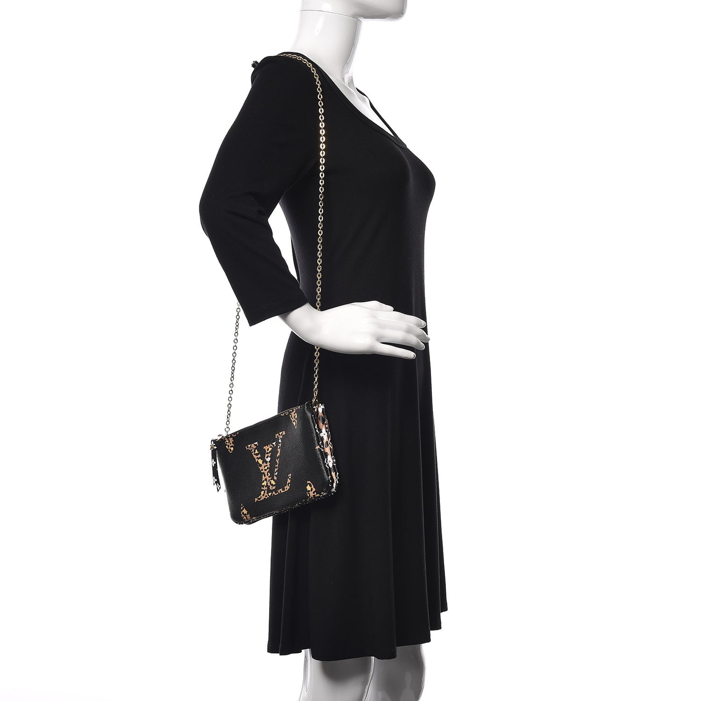 Monogram Giant Jungle Pochette Double Zip Black