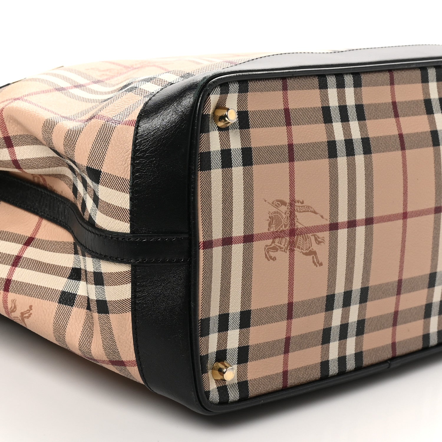 Burberry Haymarket Check Medium Golderton Tote Black 8 of 9