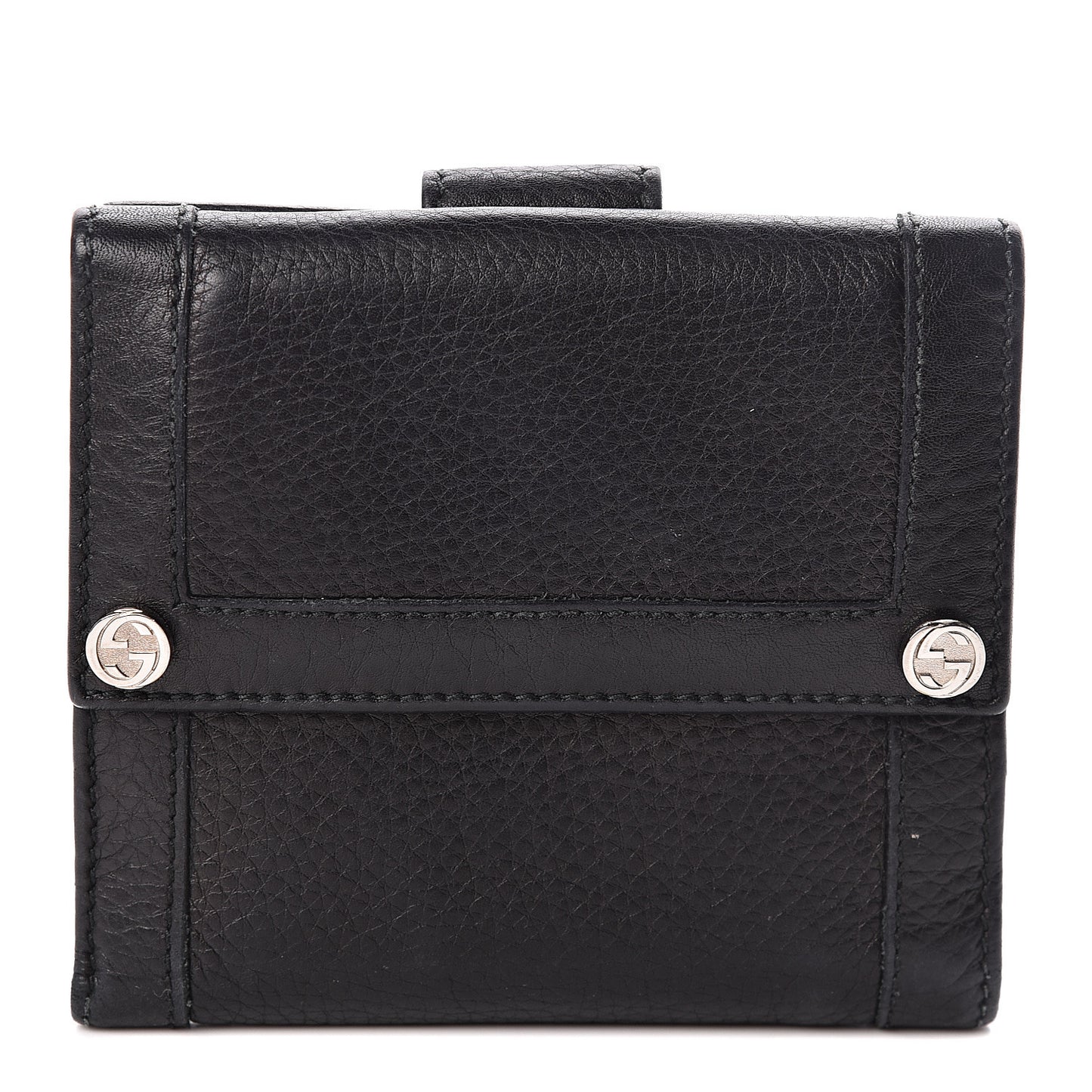Calfskin Compact Interlocking G Wallet Black