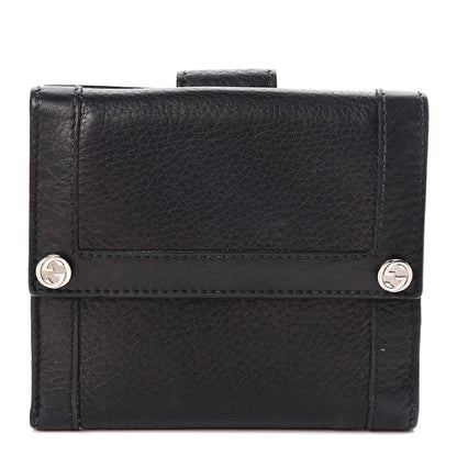 Gucci Calfskin Compact Interlocking G Wallet Black 1 of 6