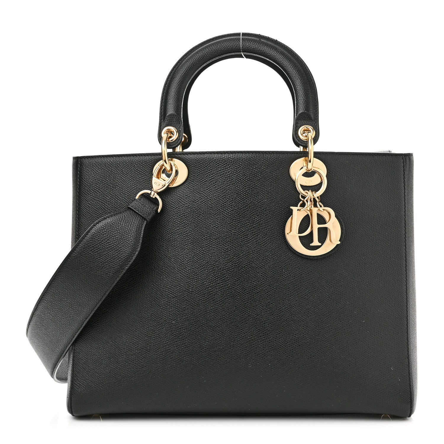 Christian Dior Grained Calfskin Large Lady Dior Black 1 of 12