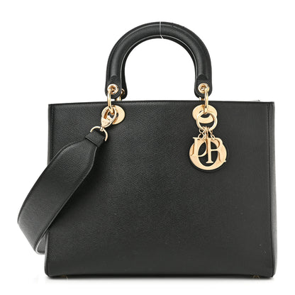 Christian Dior Grained Calfskin Large Lady Dior Black 1 of 12