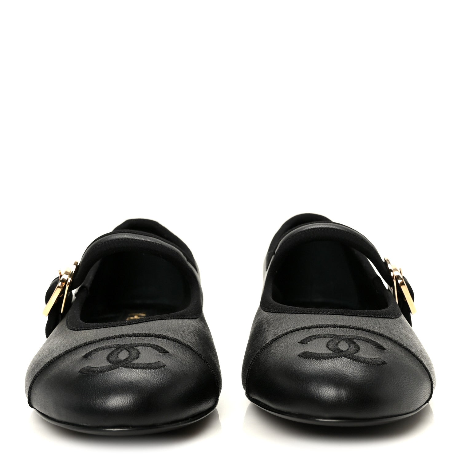Chanel Lambskin Mary Jane Flats 37 Black 3 of 9