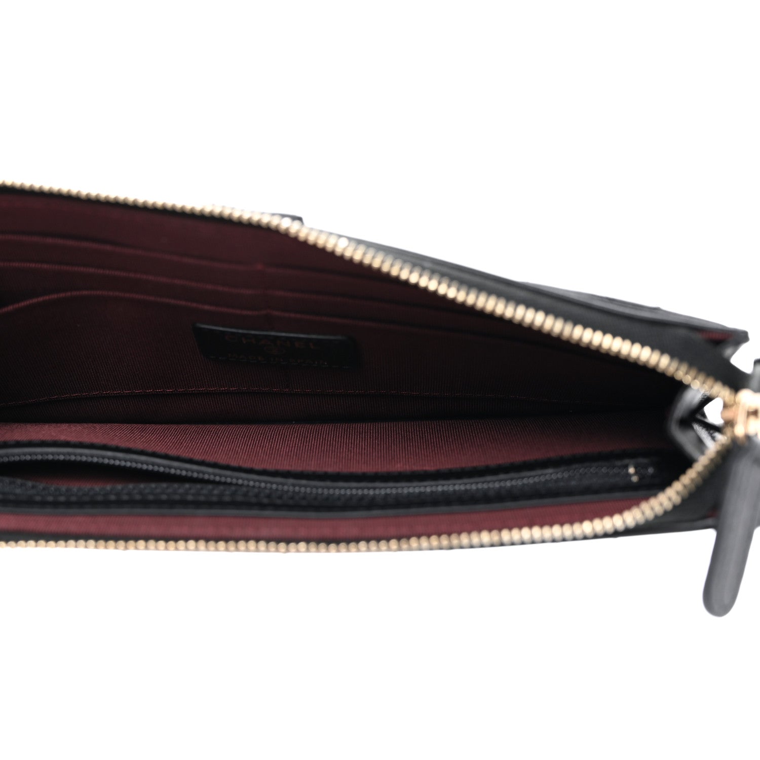 Chanel Lambskin Quilted Classic Pouch With Handle Black 7 of 9