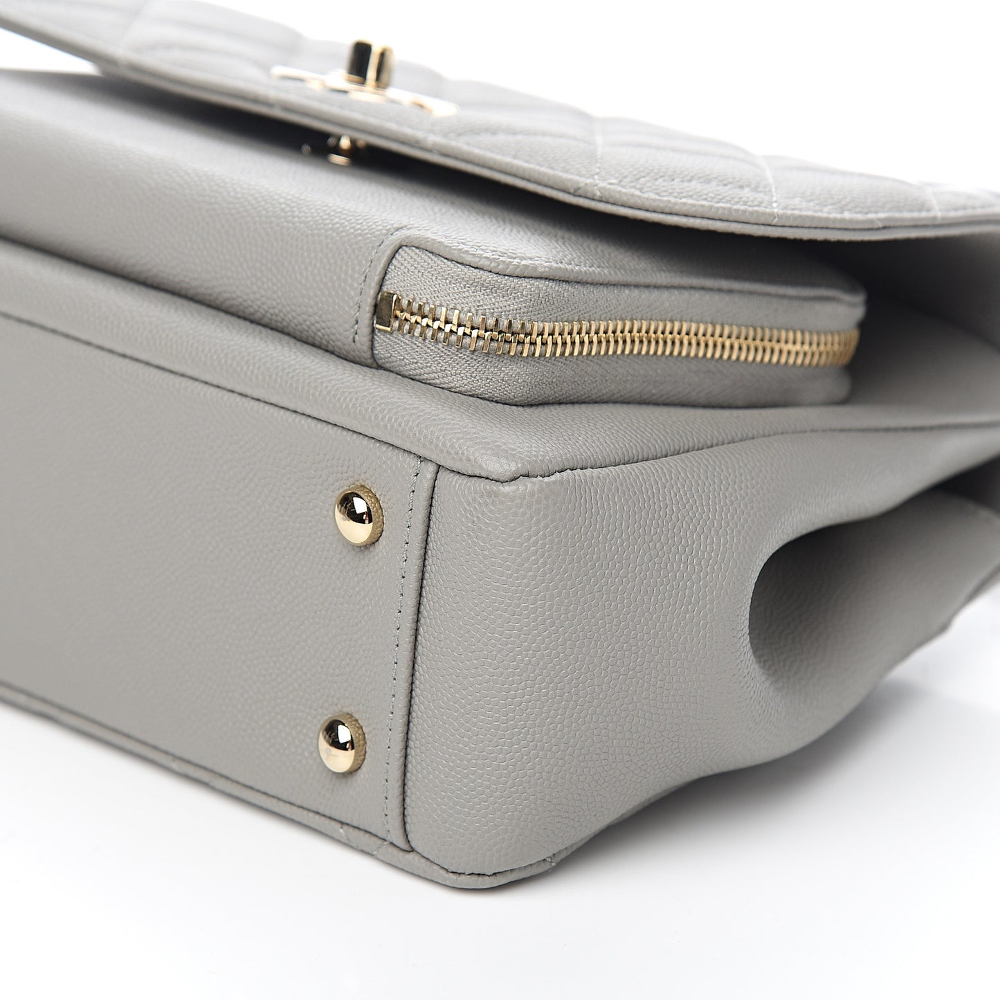 Caviar Quilted Medium Business Affinity Flap Grey