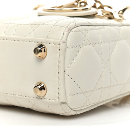 Christian Dior Lambskin Cannage Micro Lady Dior White 8 of 19