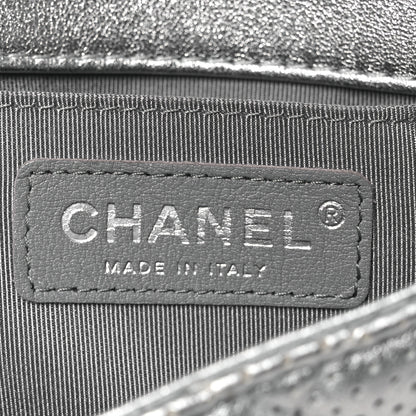 Chanel Metallic Lambskin Perforated Mini Rectangular Flap Silver 6 of 12