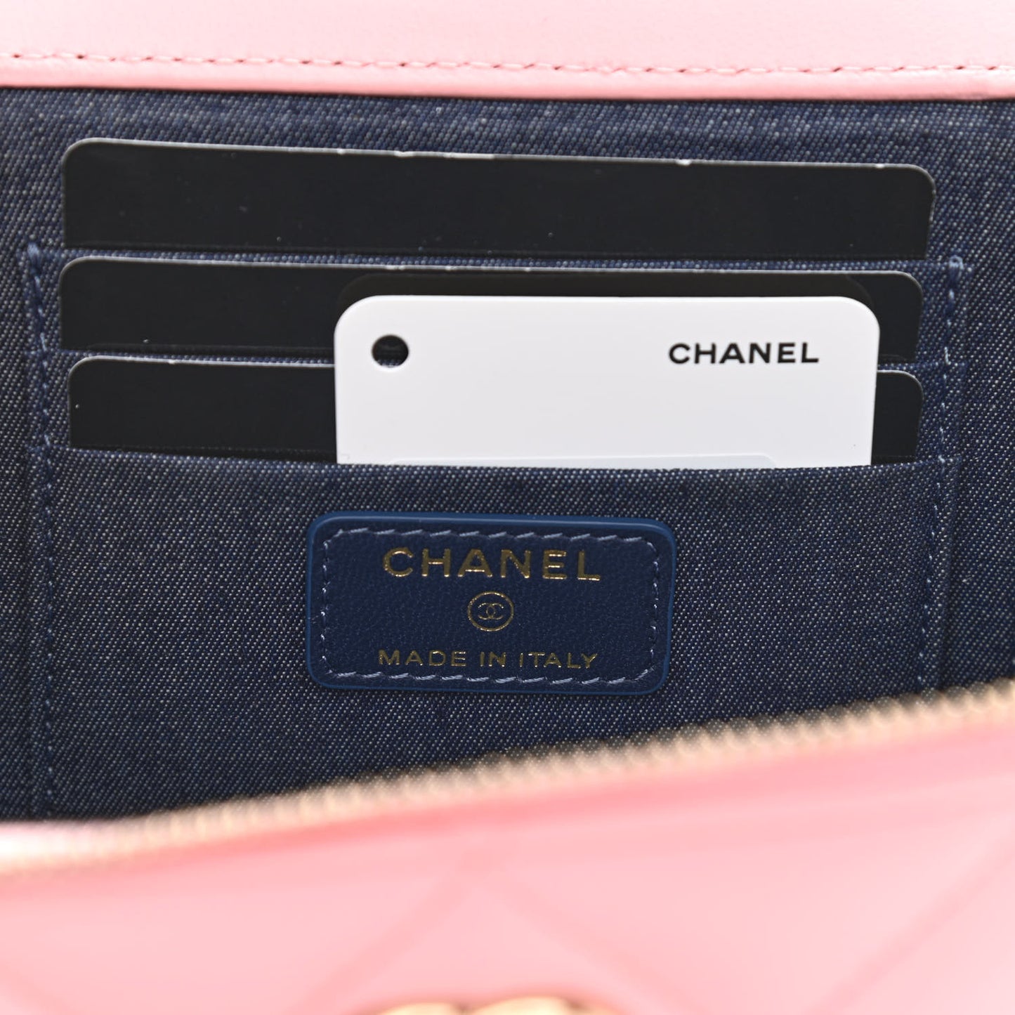 Lambskin Resin Elegant Chain Vanity Case Pink