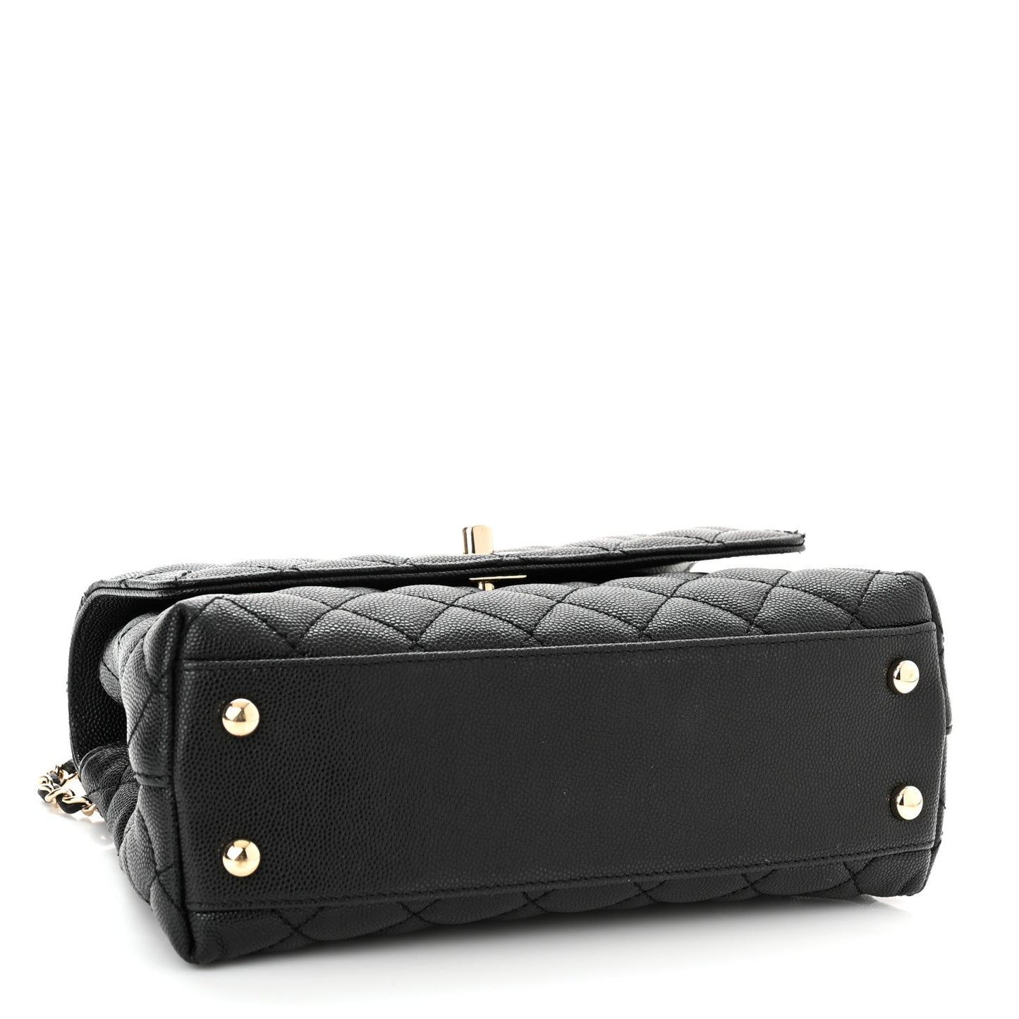 Caviar Quilted Mini Coco Handle Flap Black