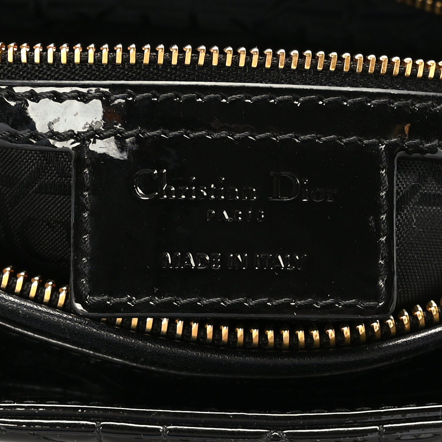 Patent Cannage Large Lady Dior Black