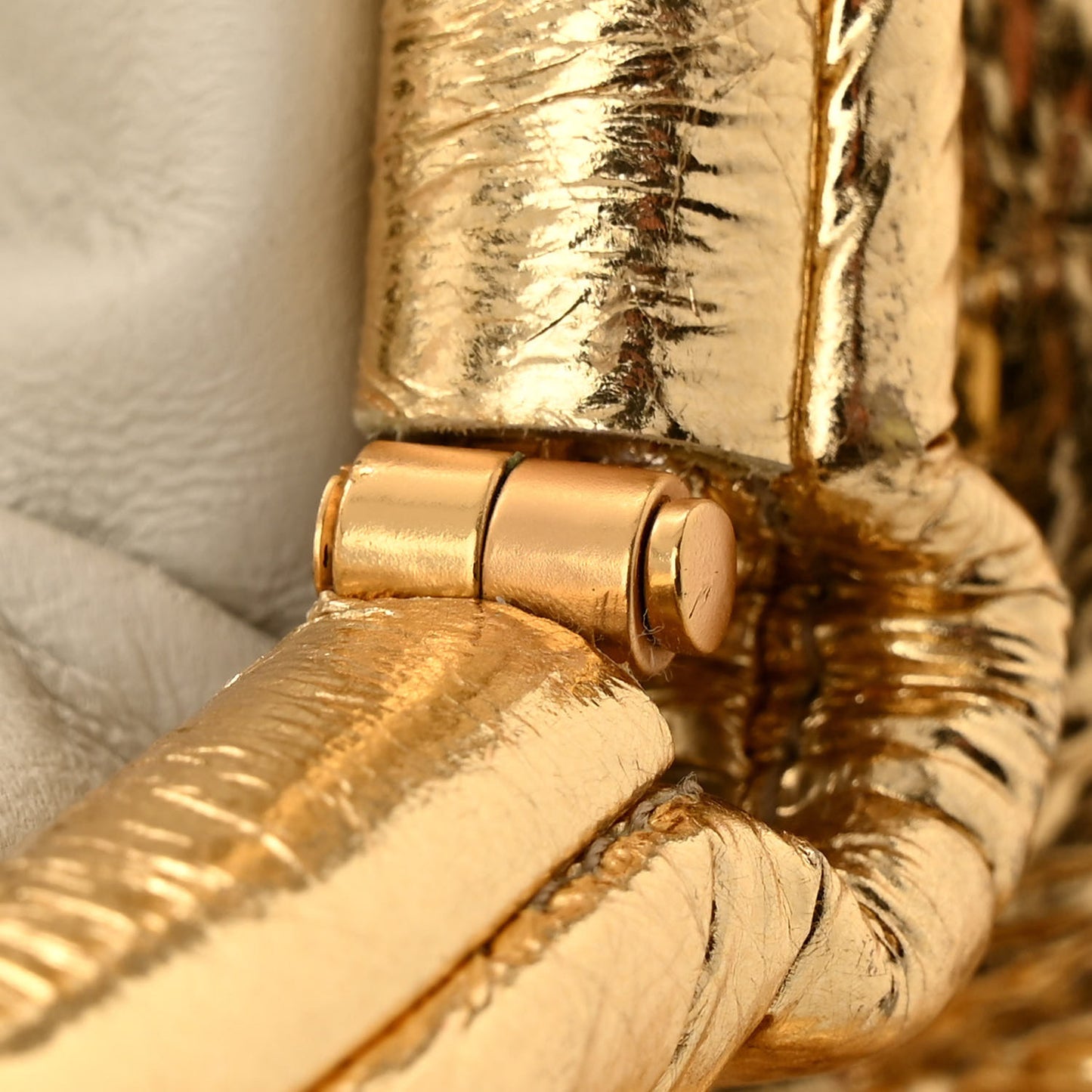 Metallic Crinkled Lambskin The Mini Pouch Oro