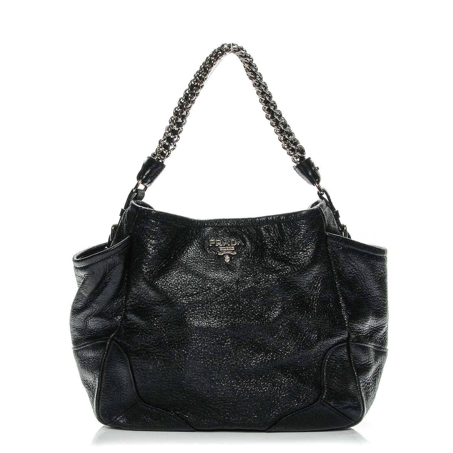 Cervo Lux Chain Shoulder Bag Nero Black