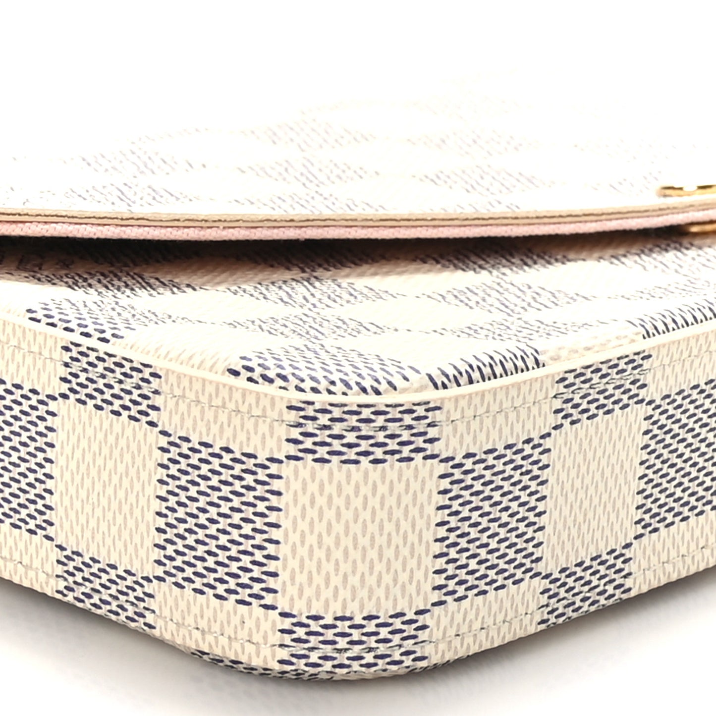 Damier Azur Pochette Felicie Chain Wallet Rose Ballerine