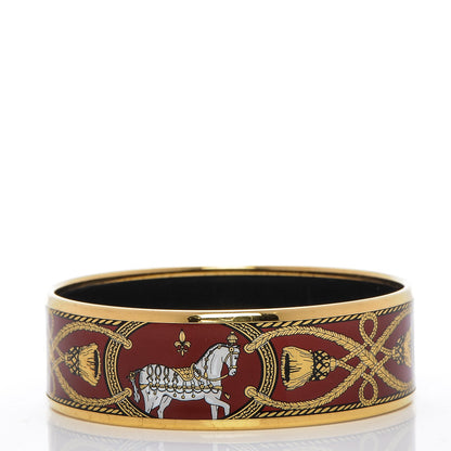 Hermes Enamel Printed Wide Grand Apparat Bracelet 62 3 of 5