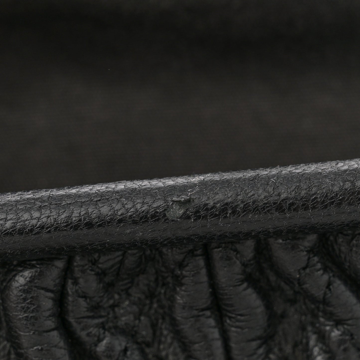 Calfskin Quilted Studded Stam Black