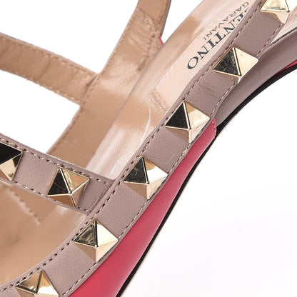 Valentino Garavani Calfskin Nappa Rockstud Ankle Strap 100mm Pumps 37.5 Deep Fuxia Poudre 9 of 11