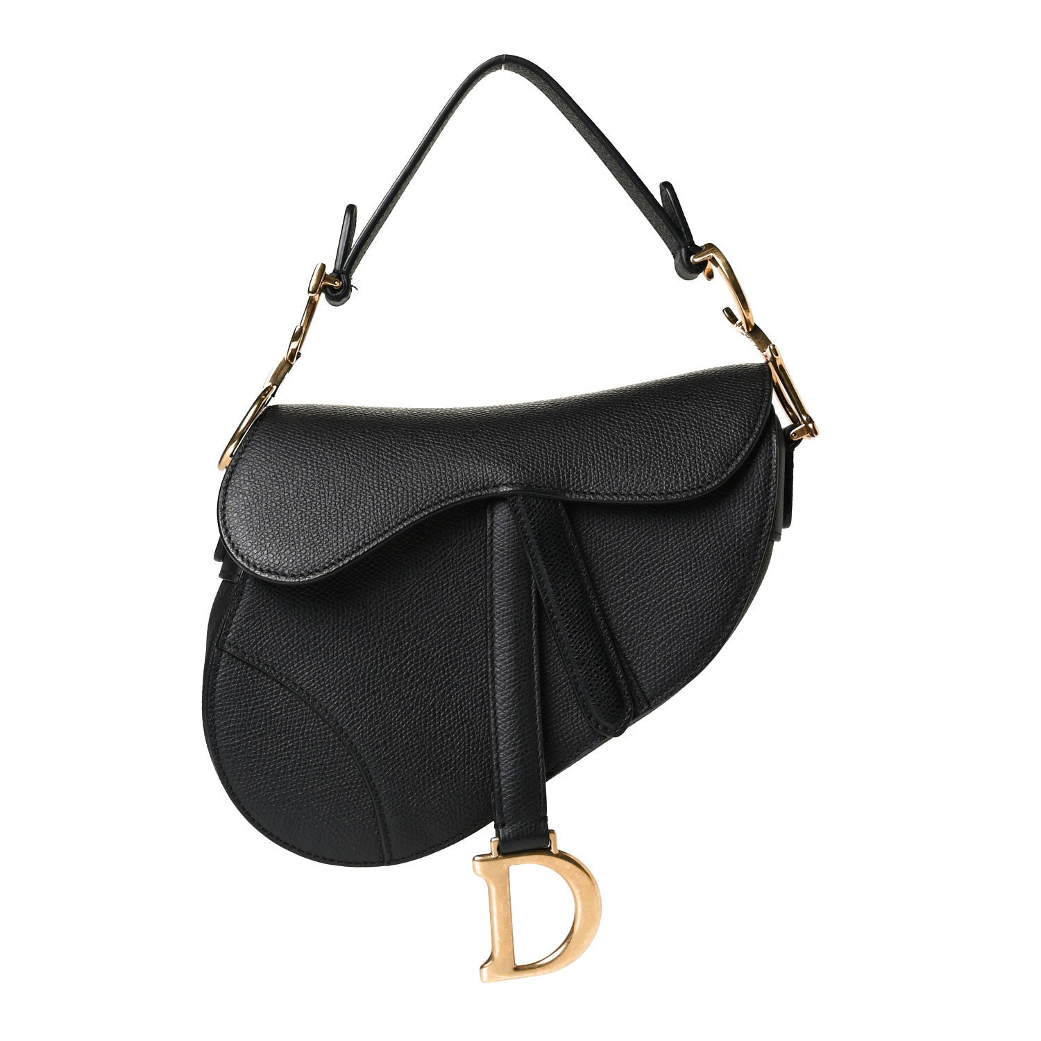 Christian Dior Grained Calfskin Mini Saddle Bag Black 1 of 15