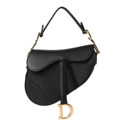 Christian Dior Grained Calfskin Mini Saddle Bag Black 1 of 15