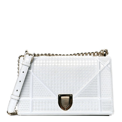 Christian Dior Patent Micro-Cannage Medium Diorama Flap Bag White 1 of 4
