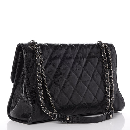 Chanel Crumpled Grained Calfskin Jumbo CC Crave Flap Black 3 of 9