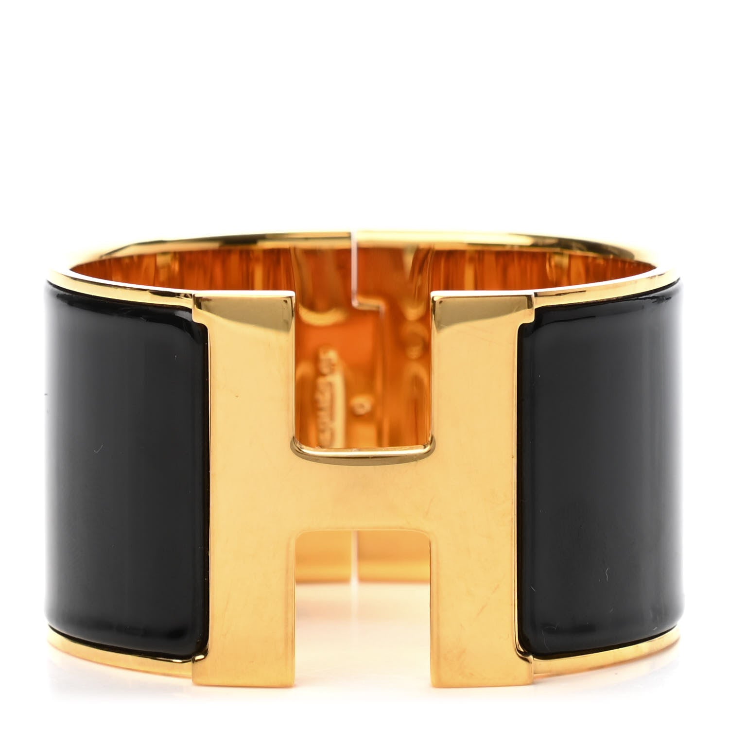Hermes Enamel Extra Wide Clic Clac H Bracelet PM Black 1 of 4