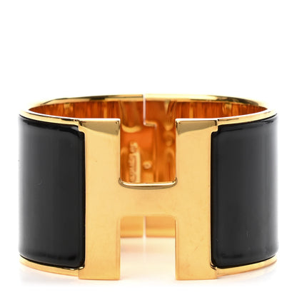 Hermes Enamel Extra Wide Clic Clac H Bracelet PM Black 1 of 4