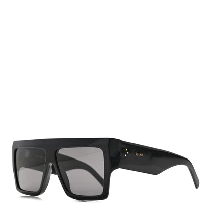 Celine Acetate Flat Top Rectangular Sunglasses CL400921 Black 1 of 7