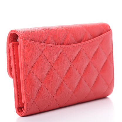 Chanel Caviar Quilted Medium Flap Wallet Red 3 of 9