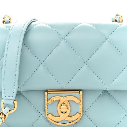 Chanel Lambskin Quilted Mini Flap Light Blue 9 of 11
