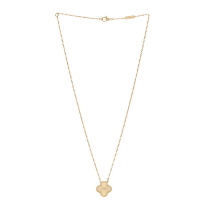 Van Cleef & Arpels 18K Yellow Gold Guilloche Vintage Alhambra Pendant Necklace 3 of 6