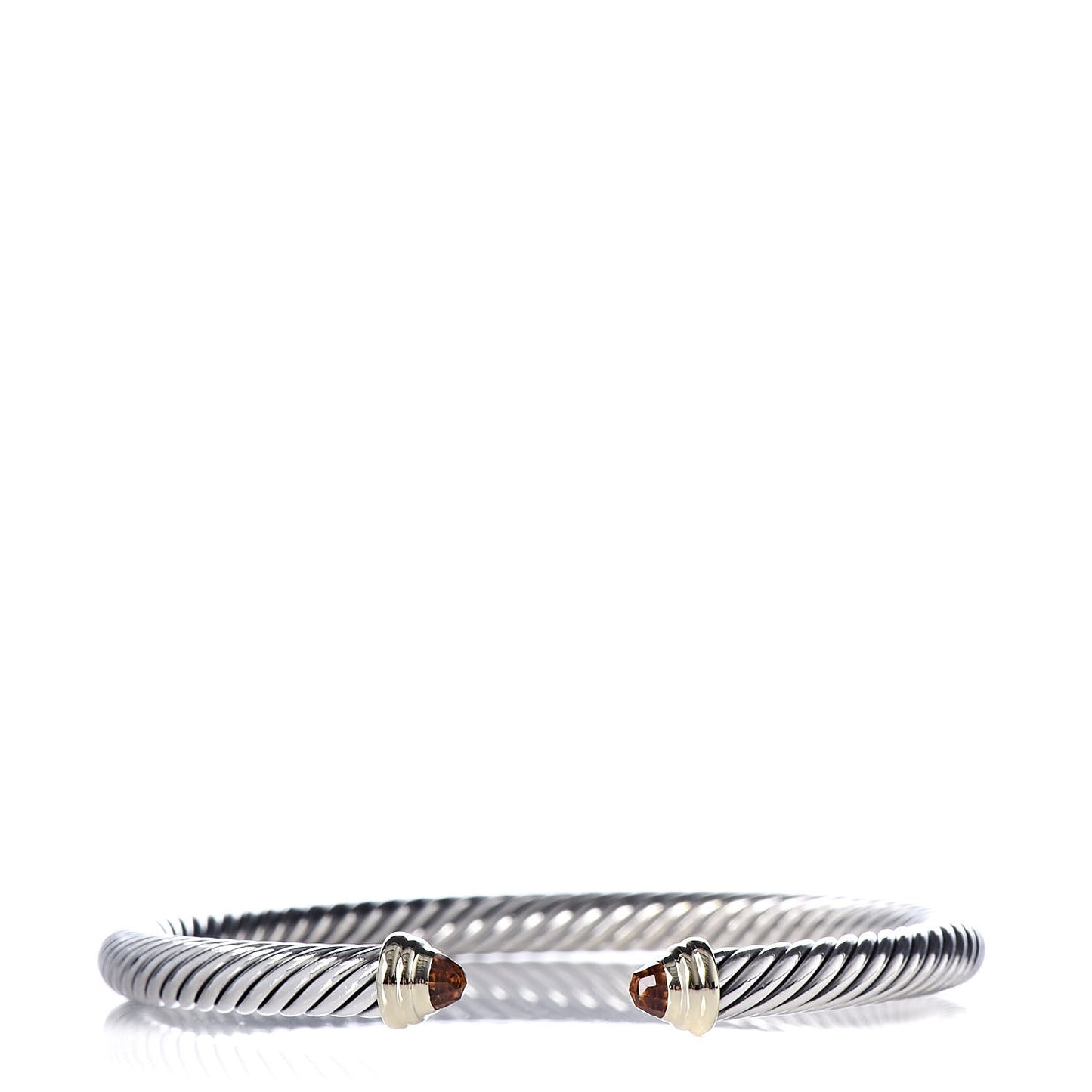 Sterling Silver 14K Yellow Gold Citrine 5mm Cable Classics Petite Color Bracelet
