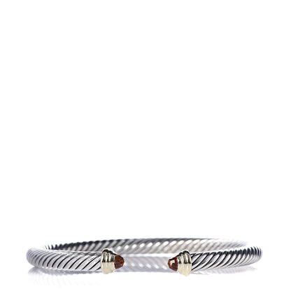 David Yurman Sterling Silver 14K Yellow Gold Citrine 5mm Cable Classics Petite Color Bracelet 1 of 5