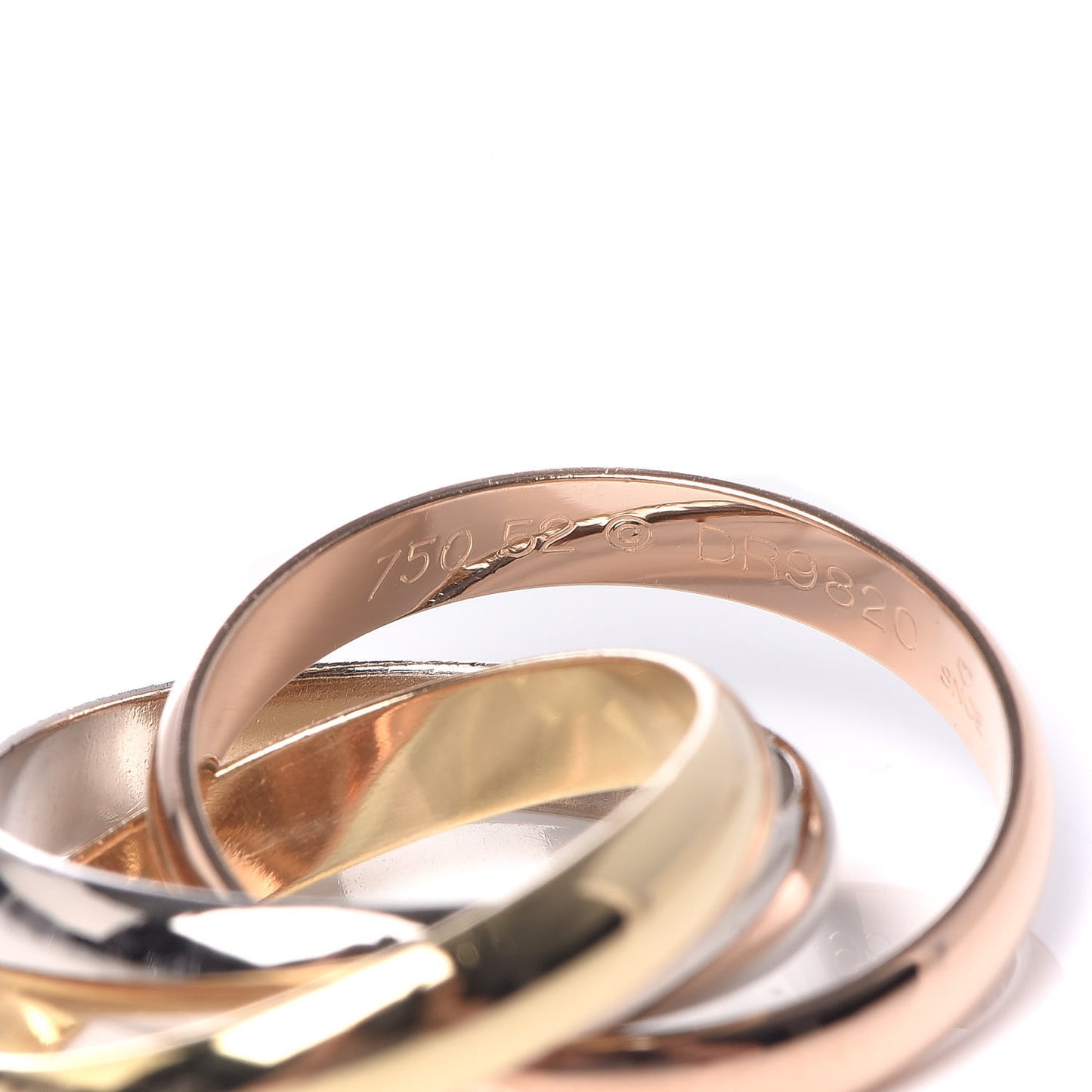 18K Pink Yellow White Gold Classic Trinity Ring 52 6