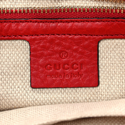 Gucci Pebbled Calfskin Medium Soho Flap Crossbody Tabasco Red 6 of 8