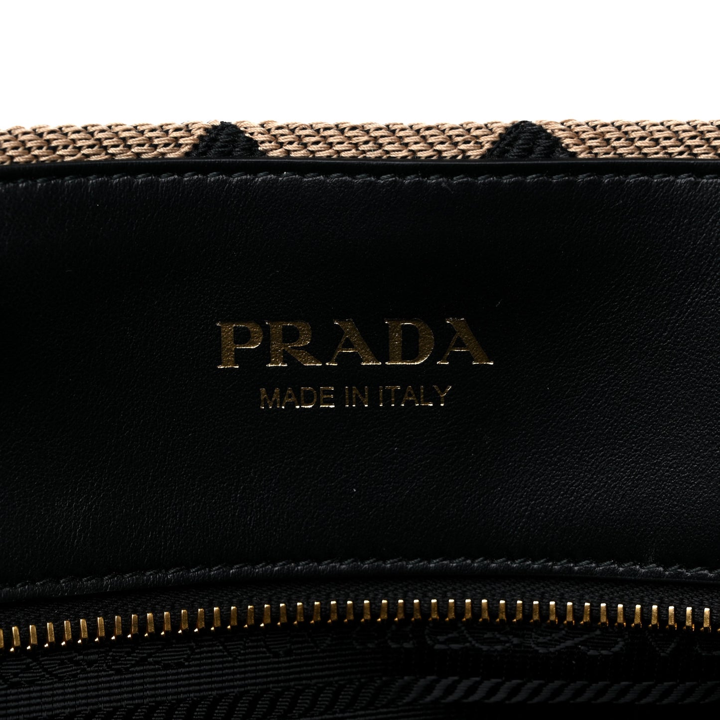 Jacquard Saffiano Triangolo Symbole Embroidered Large Tote Black Corda