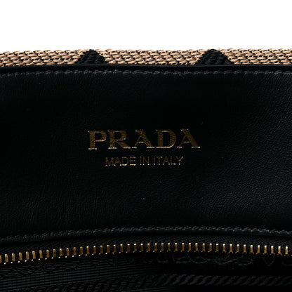 Prada Jacquard Saffiano Triangolo Symbole Embroidered Large Tote Black Corda 6 of 11