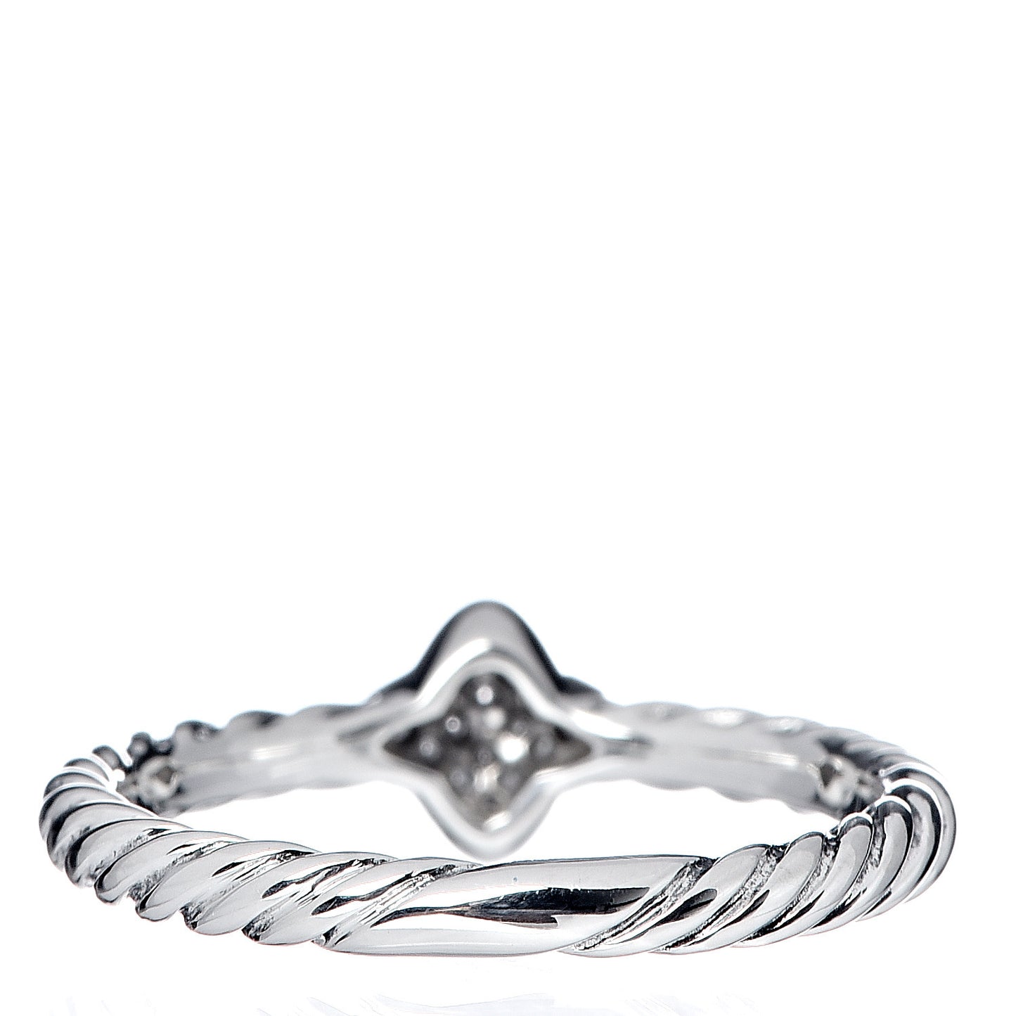 Sterling Silver Diamond Quatrefoil Ring 52 6