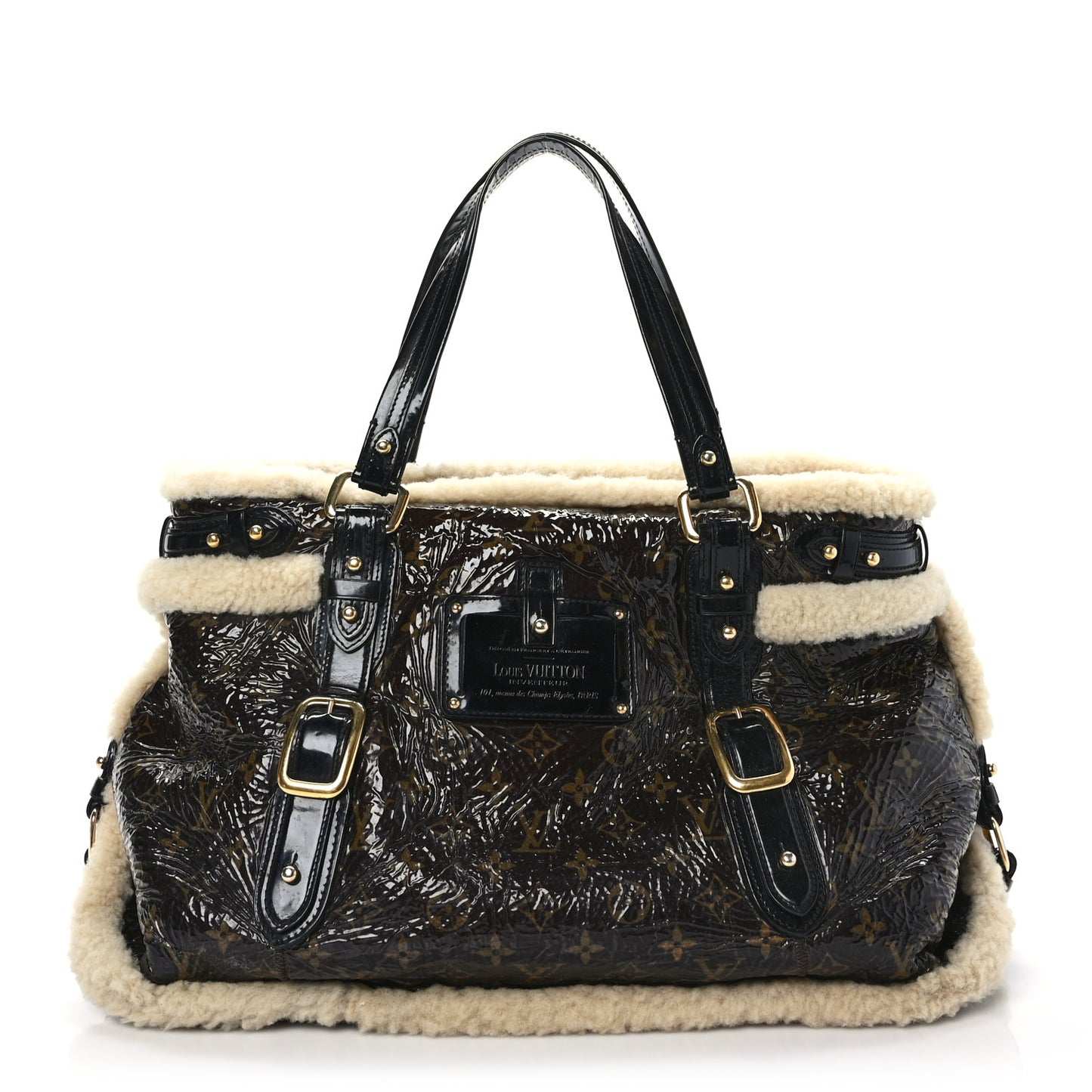 Patent Monogram Shearling Sac Thunder