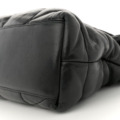 Saint Laurent Lambskin Quilted Monogram Monochrome Medium Loulou Puffer Chain Satchel Black 10 of 11