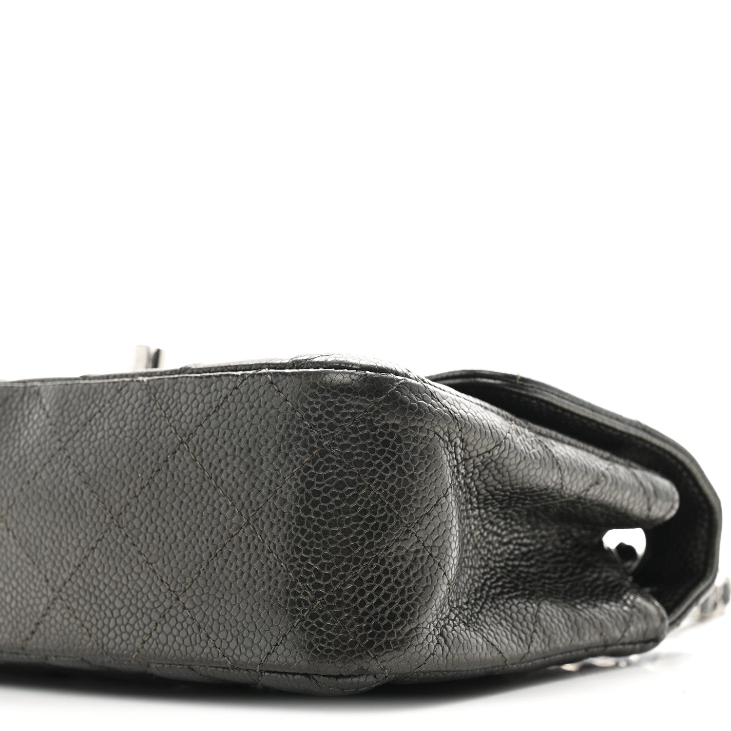 Chanel Metallic Caviar Quilted Mini Rectangular Flap Dark Grey 10 of 11