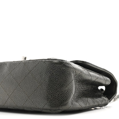 Chanel Metallic Caviar Quilted Mini Rectangular Flap Dark Grey 10 of 11