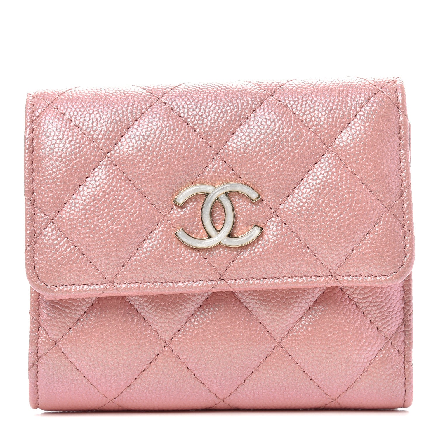 Chanel Iridescent Caviar Quilted Small Flap Wallet Rose Pink 1 of 7