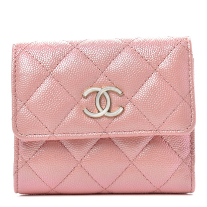 Chanel Iridescent Caviar Quilted Small Flap Wallet Rose Pink 1 of 7